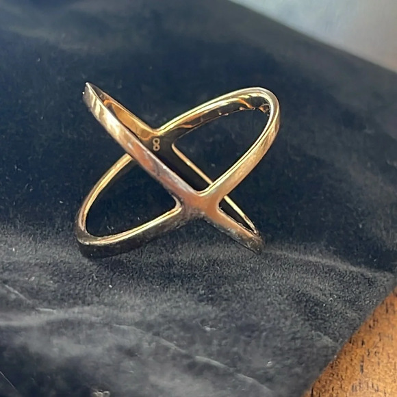 Michael Kors Pave Ring Criss Cross X Rhinestone size 8 - Picture 12 of 14